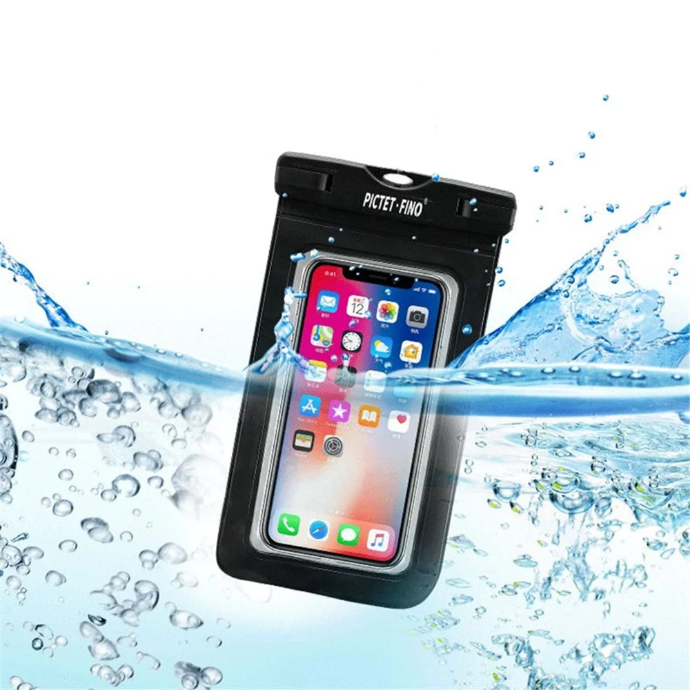 PICTET.FINO RH13 Universal IPX8 Waterproof Pouch Plastic PVC Case Bag for Cell Phone within 6.5 inches - Black - 5