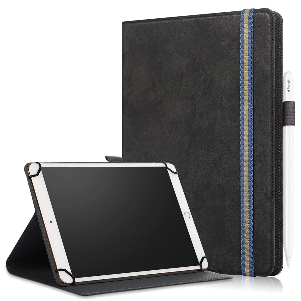PU Leather Tablet Cover with Stand Case Universal for 9 - 10 Inches Tablet PC - Black - 1