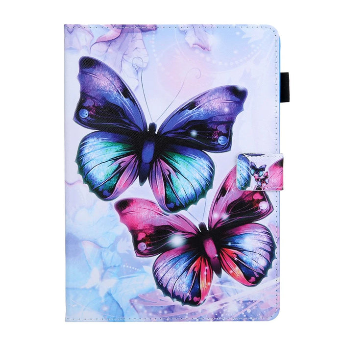 Pattern Printing Universal Leather Shell with Card Slots for 10-inch Tablet - Butterfly - 4