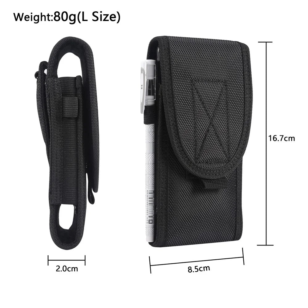 Universal Men Waist Phone Bag Case Cover for 5.5/6.3/6.5/6.7/7.2 inch Phones - Black - 3