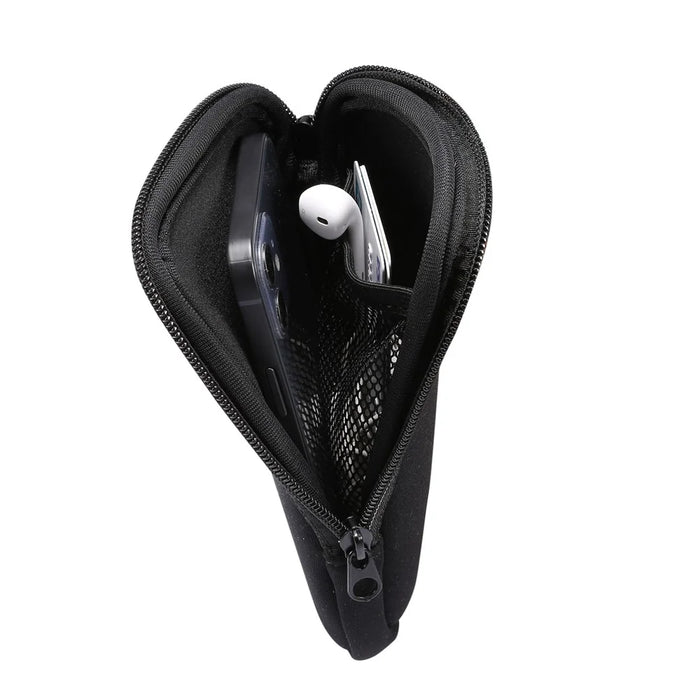Stretch Hanging Bag  Phone Pouch Zippered Cover for iPhone 12 mini/11 Pro etc. 4.7-5.4 inch Cell Phone - Black - 4