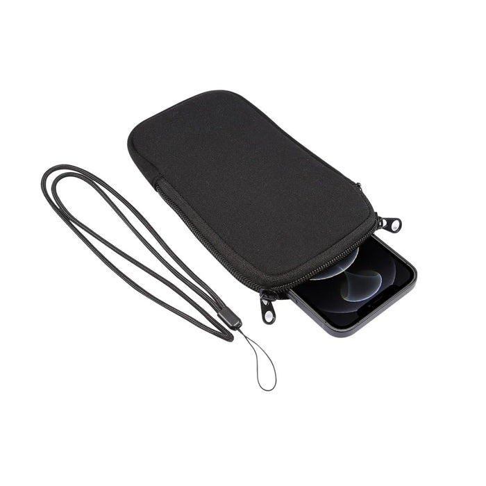 Stretch Hanging Bag  Phone Pouch Zippered Cover for iPhone 12 mini/11 Pro etc. 4.7-5.4 inch Cell Phone - Black - 6