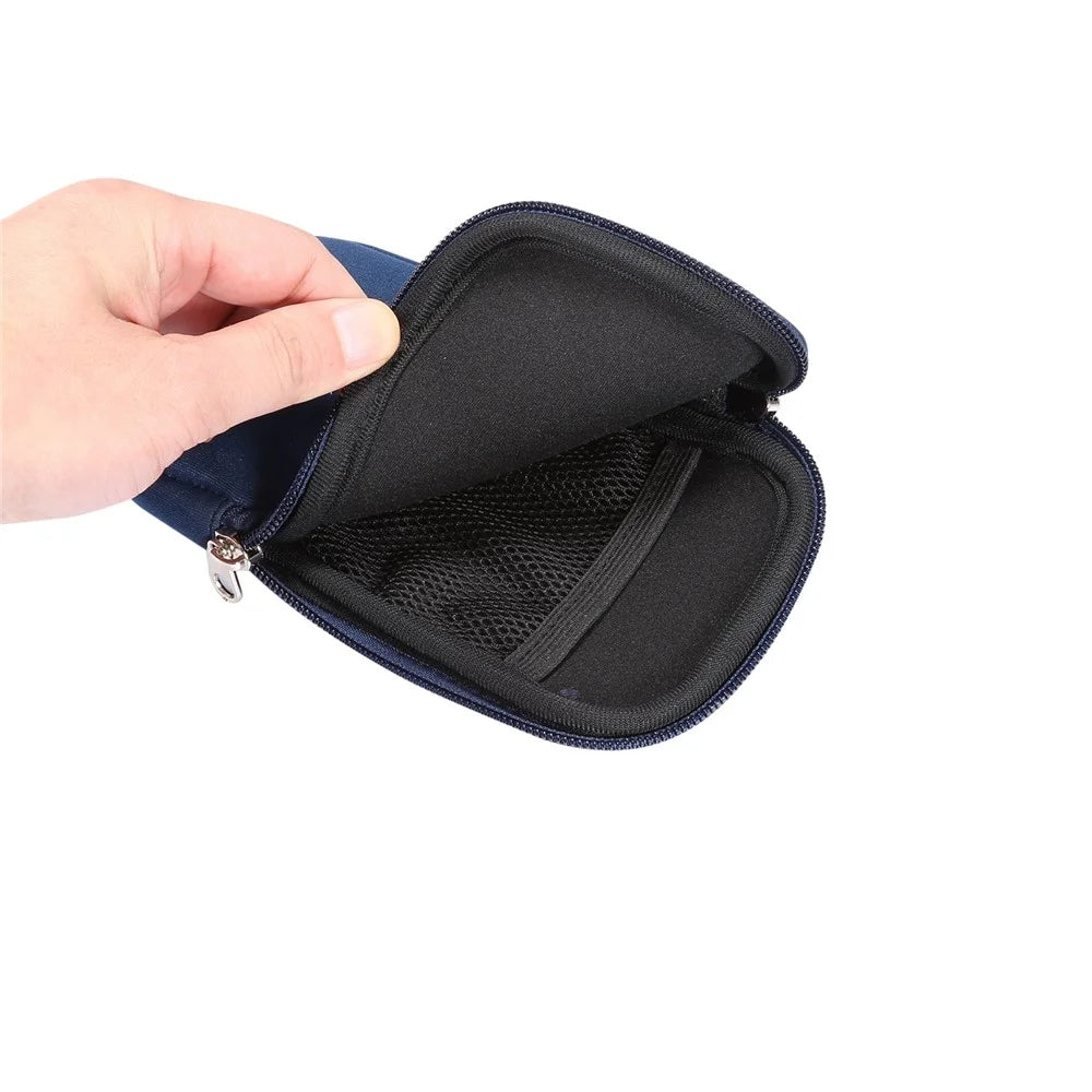 Stretch Hanging Bag Phone Pouch Zippered Cover for Huawei Mate 20 X / Xiaomi Mi Max 3 etc. 7.2-inch Phone - Black - 6