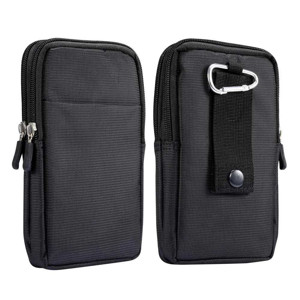 6.7/6.9 inch Universal Phone Pouch Case Sports Leisure Waist Bag for iPhone Samsung Huawei Etc. - Black - 1
