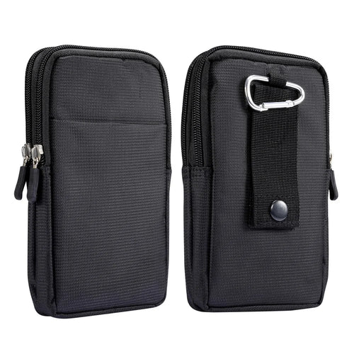 6.7/6.9 inch Universal Phone Pouch Case Sports Leisure Waist Bag for iPhone Samsung Huawei Etc. - Black - 1