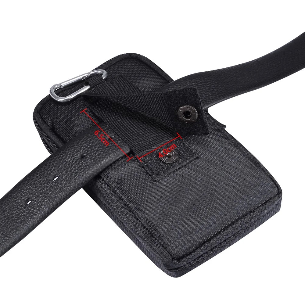 6.7/6.9 inch Universal Phone Pouch Case Sports Leisure Waist Bag for iPhone Samsung Huawei Etc. - Black - 7