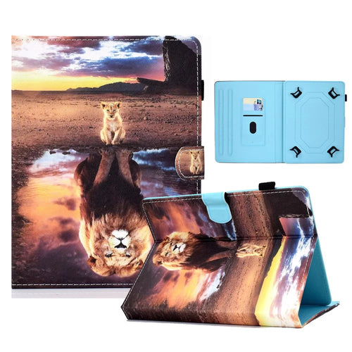 Full Protection Pattern Printing Universal Leather Tablet Case for 8-inch Tablets - Lion - 1