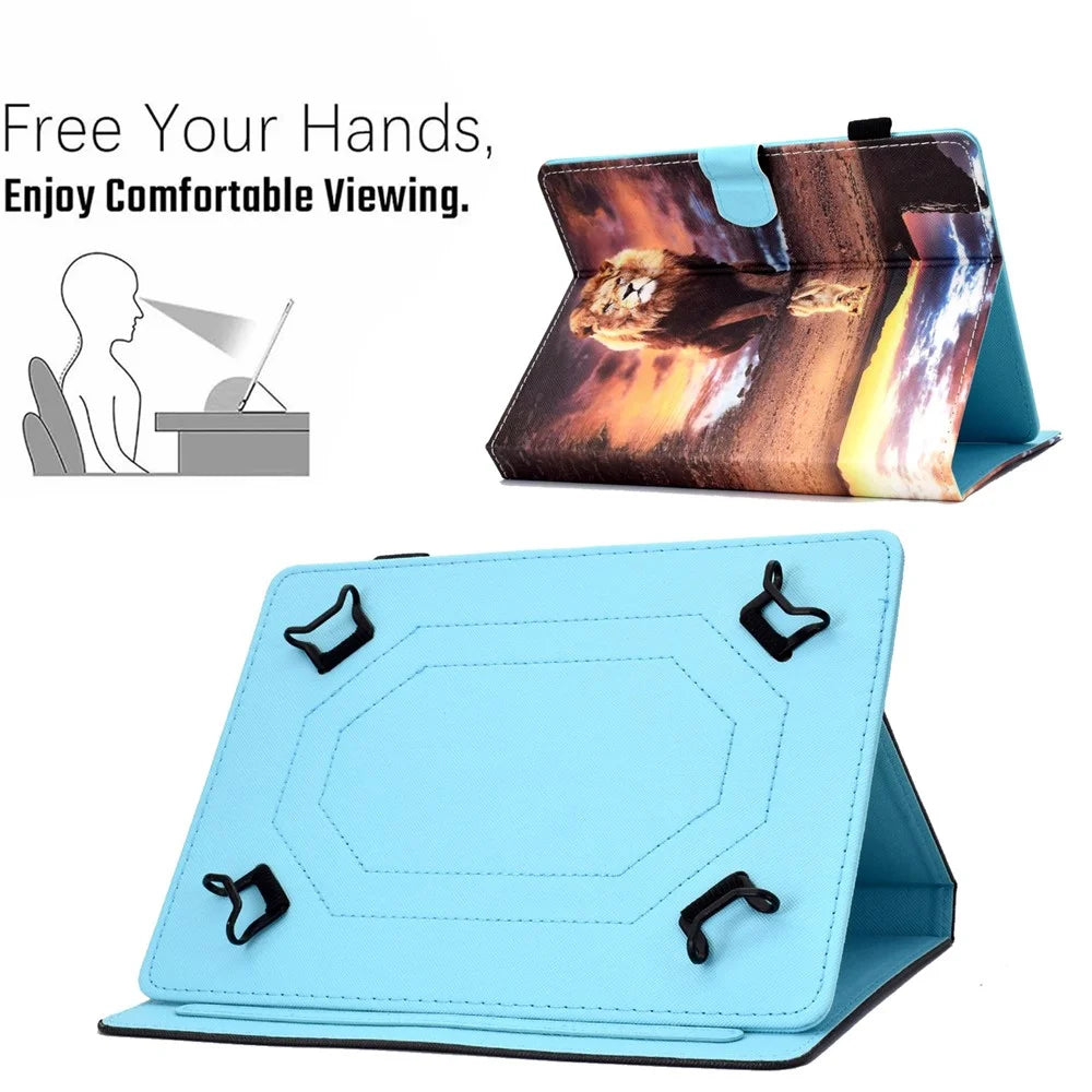 Full Protection Pattern Printing Universal Leather Tablet Case for 8-inch Tablets - Lion - 2