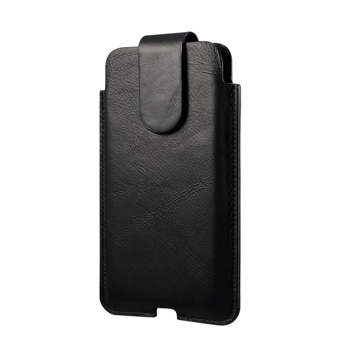 Genuine Leather Hanging Waist Bag Phone Pouch Men Side Bag Phone Case for 6.7-inch Smartphones - Black - 5