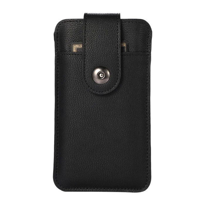 PU Leather Mobile Phone Storage Bag Case Protector Card Holder, Inner Size 18.8x10.8 cm - Black - 2