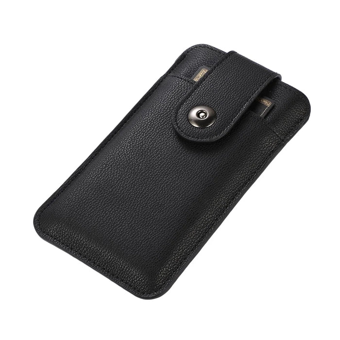 PU Leather Mobile Phone Storage Bag Case Protector Card Holder, Inner Size 18.8x10.8 cm - Black - 6