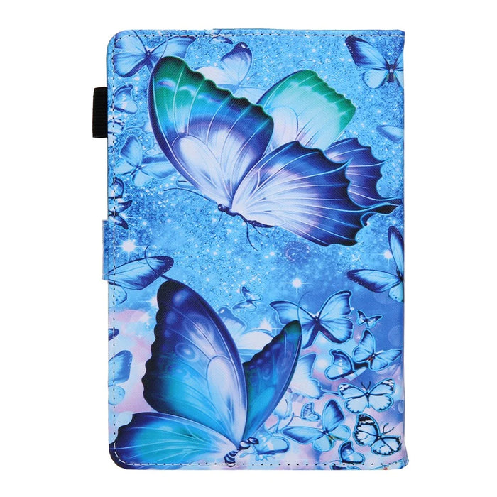 Shock-Proof Pattern Printing Universal Leather Tablet Case for 10-inch Tablets - Blue Butterfly - 3
