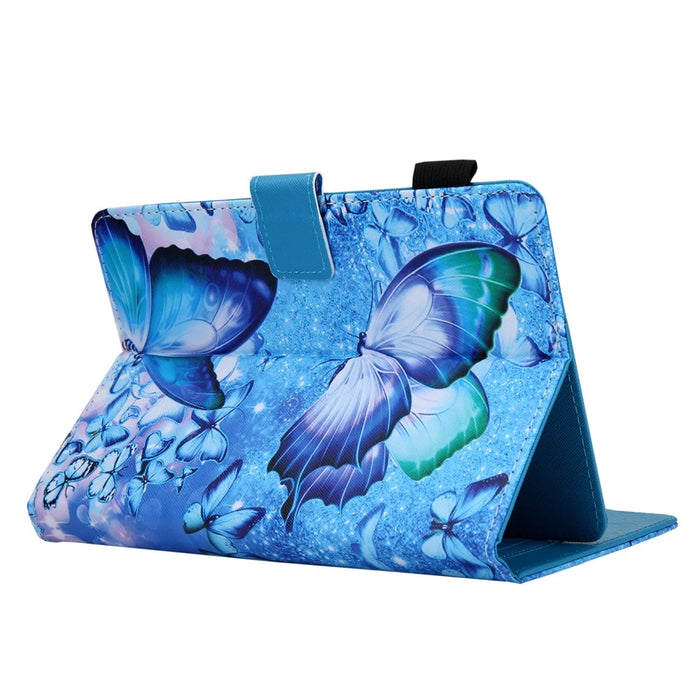 Shock-Proof Pattern Printing Universal Leather Tablet Case for 10-inch Tablets - Blue Butterfly - 4
