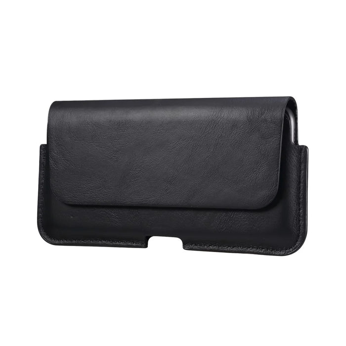 Leather Phone Belt Case Waist Bag Vertical Phone Pouch Cover Belt Clip for iPhone 11 Pro Max 5.5-6.5 inch Phone - Black - 5