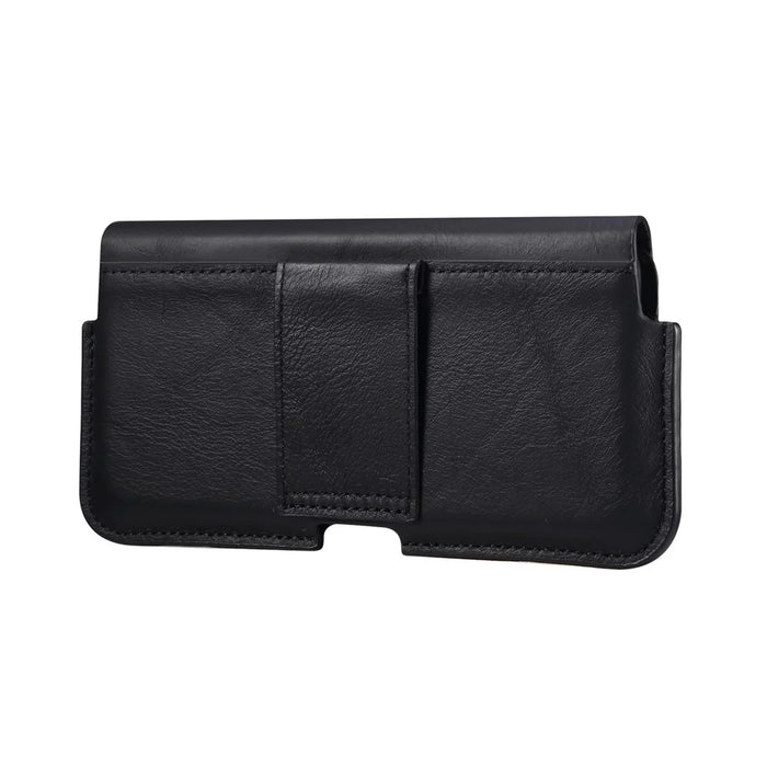 Leather Phone Belt Case Waist Bag Vertical Phone Pouch Cover Belt Clip for iPhone 11 Pro Max 5.5-6.5 inch Phone - Black - 6