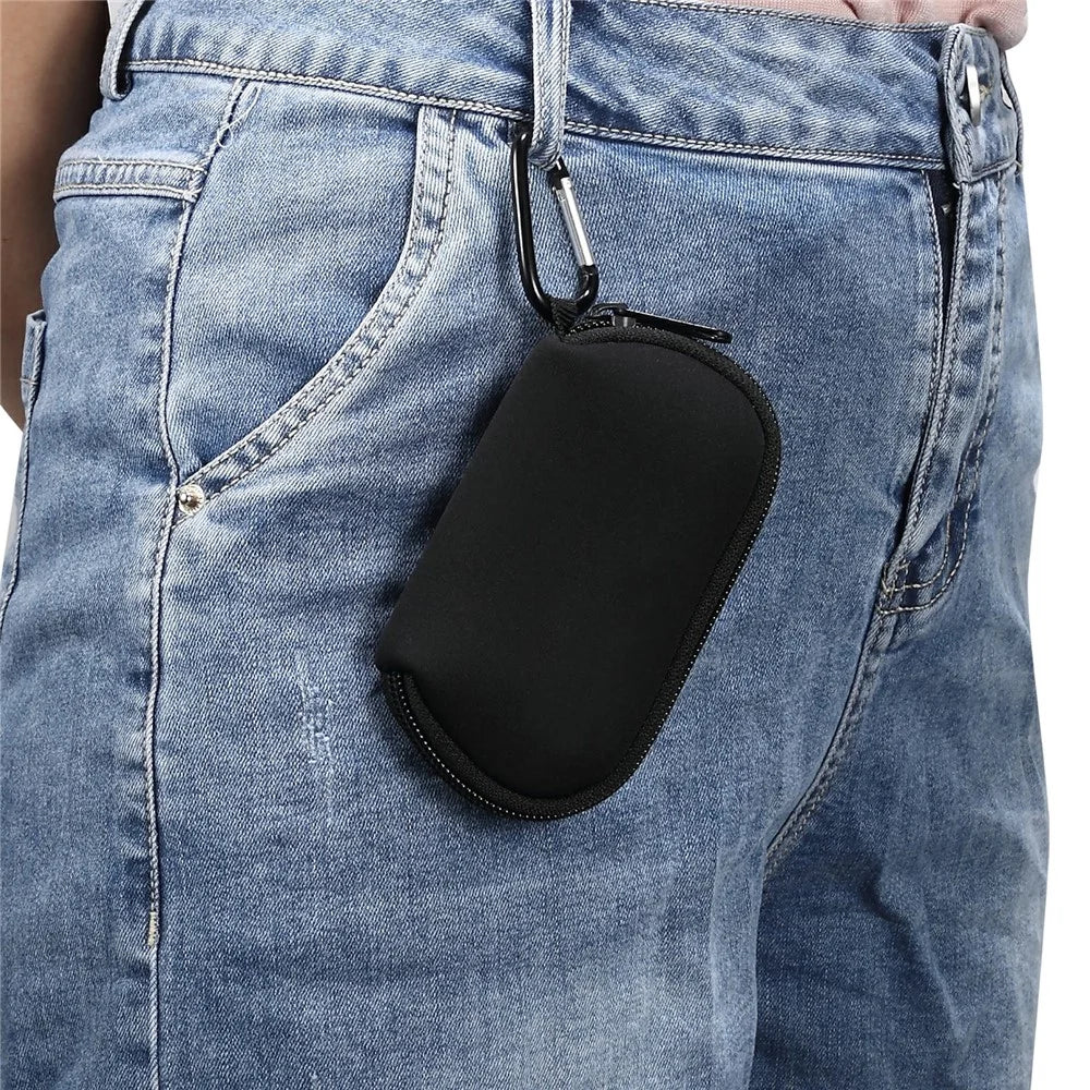 Portable Nylon Cover Case Earphone Protector Bag with Carabiner for Apple AirPods Pro - Black - 2