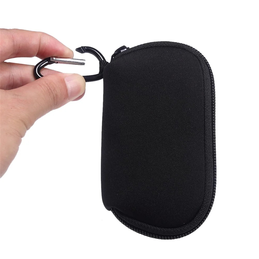 Portable Nylon Cover Case Earphone Protector Bag with Carabiner for Apple AirPods Pro - Black - 5