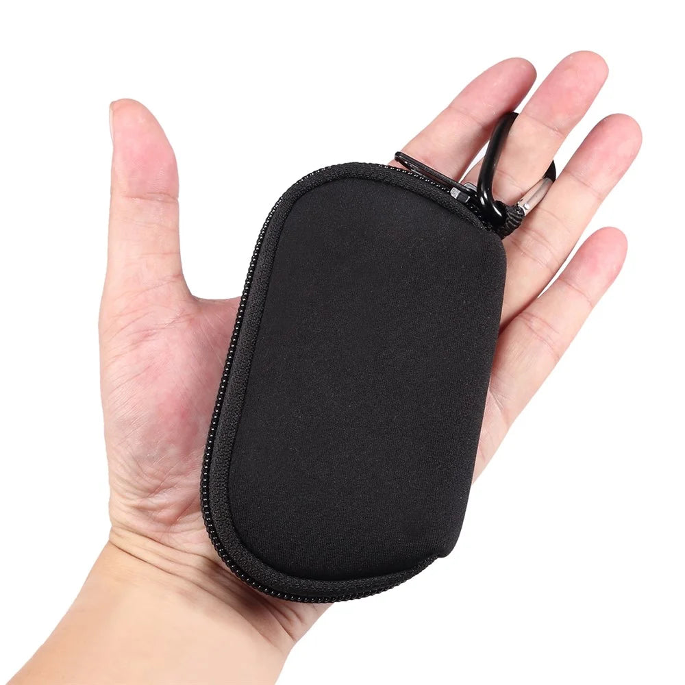 Portable Nylon Cover Case Earphone Protector Bag with Carabiner for Apple AirPods Pro - Black - 6