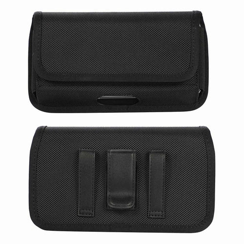 Nylon Holster Pouch (17.5*9.2*2.2cm) Horizontal Nylon Belt Case Card Bag with Belt Loop Pouch Holder - Black - 1