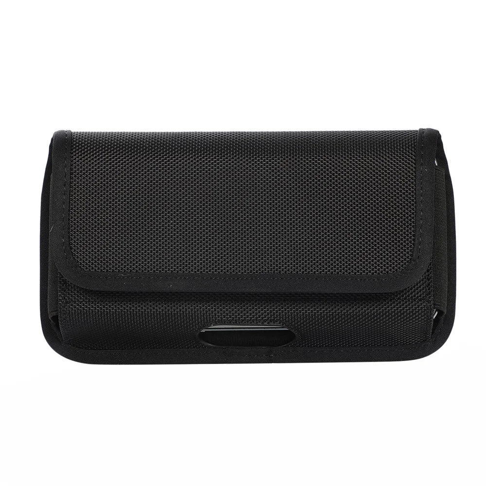 Nylon Holster Pouch (17.5*9.2*2.2cm) Horizontal Nylon Belt Case Card Bag with Belt Loop Pouch Holder - Black - 3