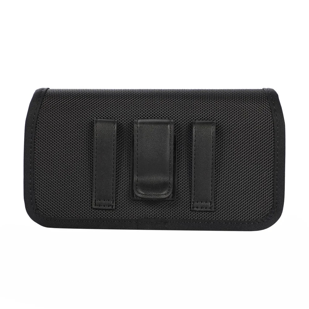 Nylon Holster Pouch (17.5*9.2*2.2cm) Horizontal Nylon Belt Case Card Bag with Belt Loop Pouch Holder - Black - 5