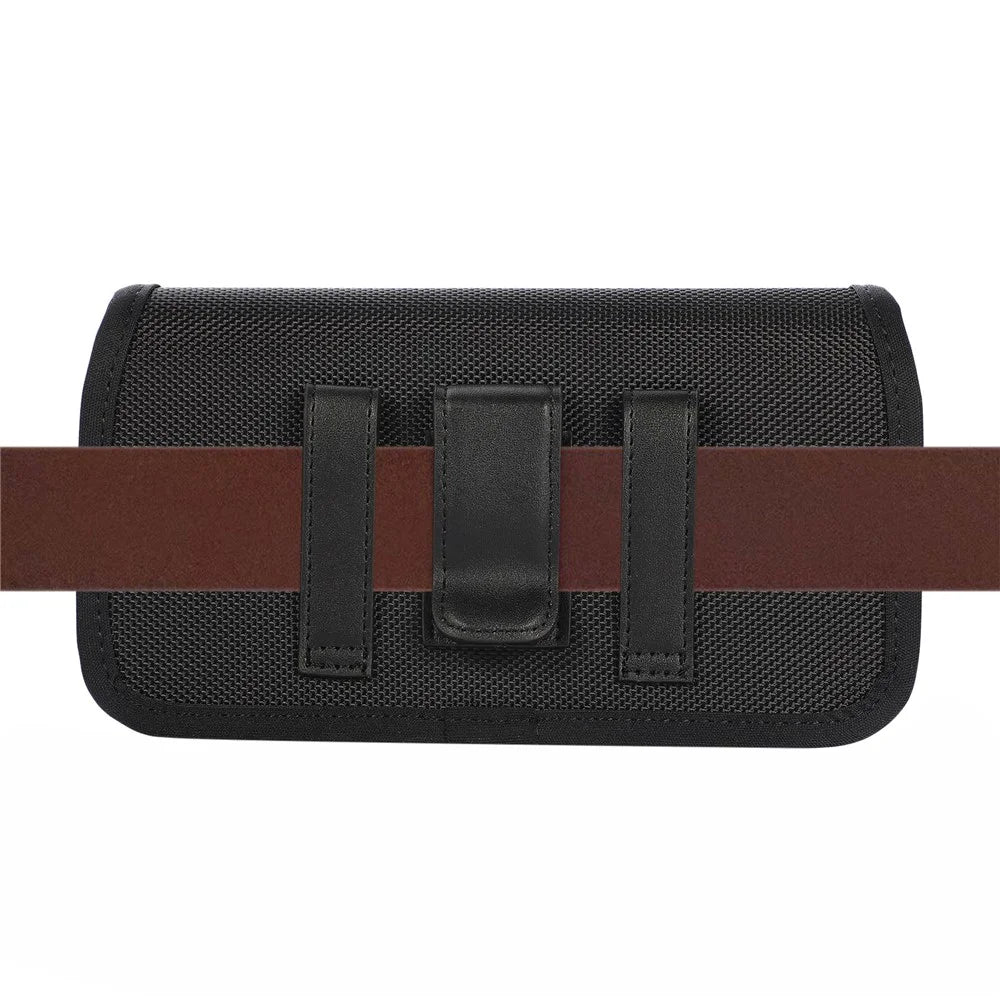 Nylon Holster Pouch (17.5*9.2*2.2cm) Horizontal Nylon Belt Case Card Bag with Belt Loop Pouch Holder - Black - 6