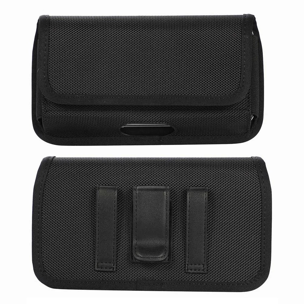 Nylon Card Bag (16.5*9*2cm) Holster Pouch Nylon Belt Case Horizontal Waist Wallet Pouch - Black - 1
