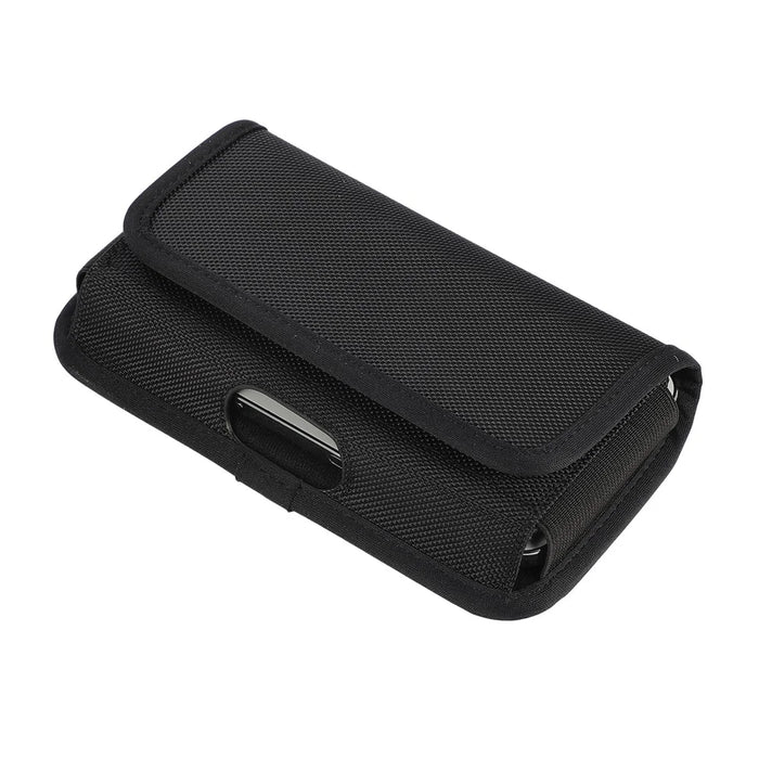 Nylon Card Bag (16.5*9*2cm) Holster Pouch Nylon Belt Case Horizontal Waist Wallet Pouch - Black - 2