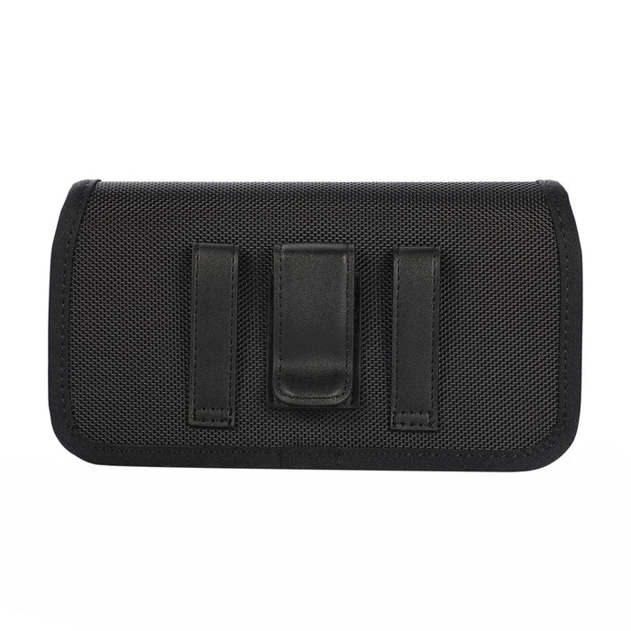Nylon Card Bag (16.5*9*2cm) Holster Pouch Nylon Belt Case Horizontal Waist Wallet Pouch - Black - 4