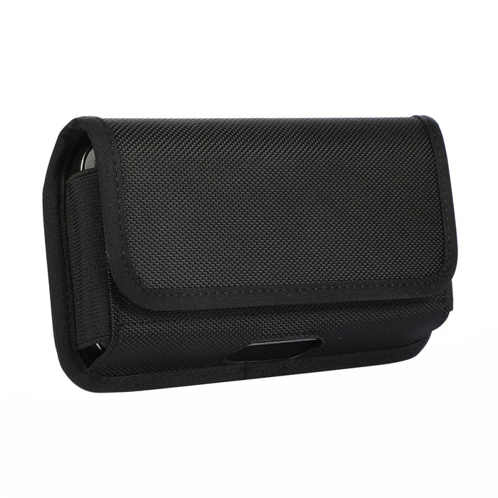 Nylon Card Bag (16.5*9*2cm) Holster Pouch Nylon Belt Case Horizontal Waist Wallet Pouch - Black - 5