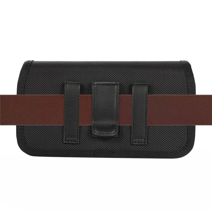 Nylon Card Bag (16.5*9*2cm) Holster Pouch Nylon Belt Case Horizontal Waist Wallet Pouch - Black - 6