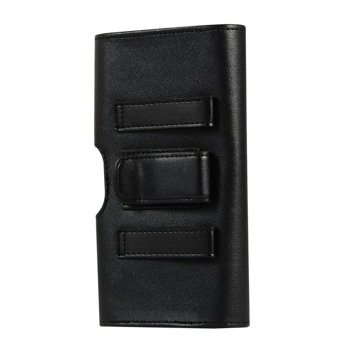 Horizontal PU Leather Belt Clip Case Phone Card Bag Holster Pouch (16.6x8.6x2cm) - Black - 7