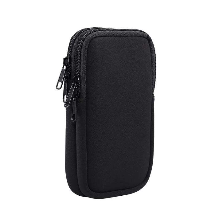 Universal Double Layer Pouch Mobile Phone Case Waist Bag with Carabiner and Lanyard for 5.5 / 6.5 / 6.7 / 6.9 inch Phone - Black - 3
