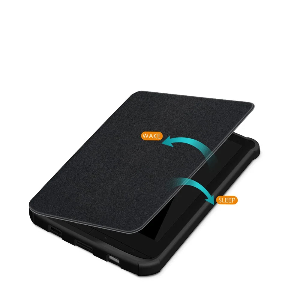 Universal Solid Color Leather Tablet Protective Case for PocketBook 617 / Basic Lux 3 / 616 / 627 / 632 / 632 Plus / 632 / 633 / 628 / 606 / Touch Lux 4 / Touch Lux 5 / Basic Lux 2 / Basic 4 / Touch HD 3 / Touch HD 3 Limited Edition - Black - 7