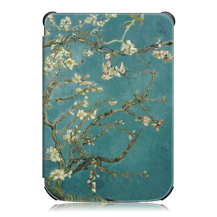 Universal Pattern Printing Leather Tablet Protective Case for PocketBook 617 / Basic Lux 3 / 616 / 627 / 632 / 632 Plus / 632 / 633 / 628 / 606 / Touch Lux 4 / Touch Lux 5 / Basic Lux 2 / Basic 4 / Touch HD 3 / Touch HD 3 Limited Edition - White Flowers - 2