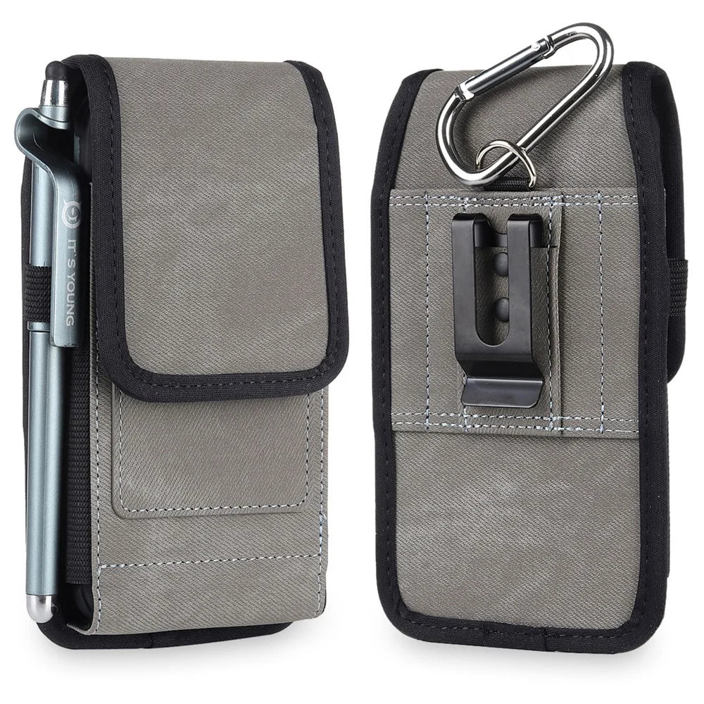 Hanging Waist Bag Universal Leather Phone Pouch with RFID Blocking Technology, Size: 17x9.2x2.2cm - 1