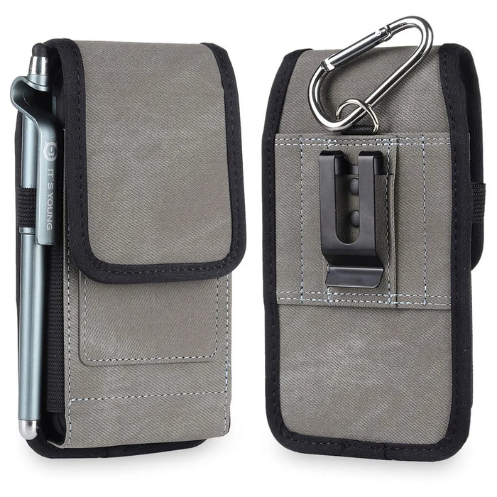 Hanging Waist Bag Universal Leather Phone Pouch with RFID Blocking Technology, Size: 17x9.2x2.2cm - 1