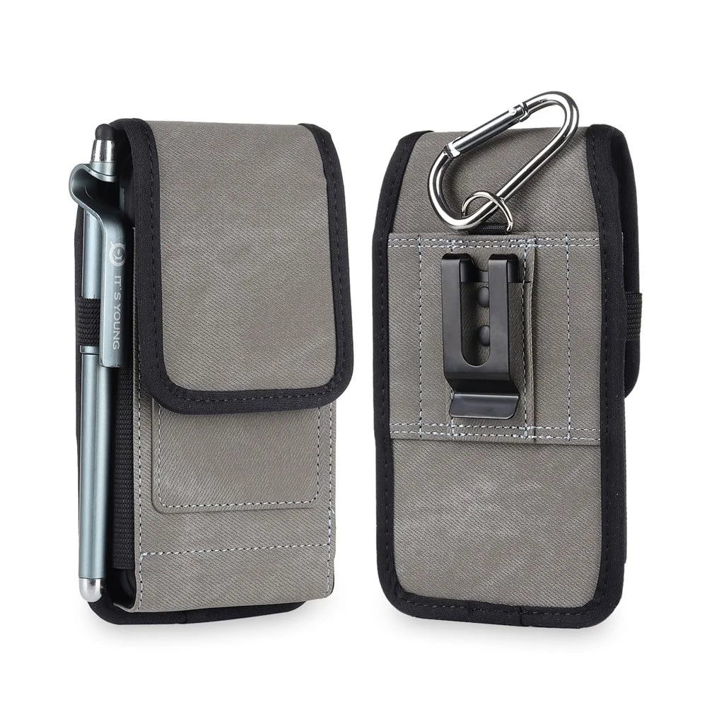 Universal Leather Phone Pouch RFID Blocking Function Hanging Waist Bag, Size: 18.5x10x2.2cm - 1