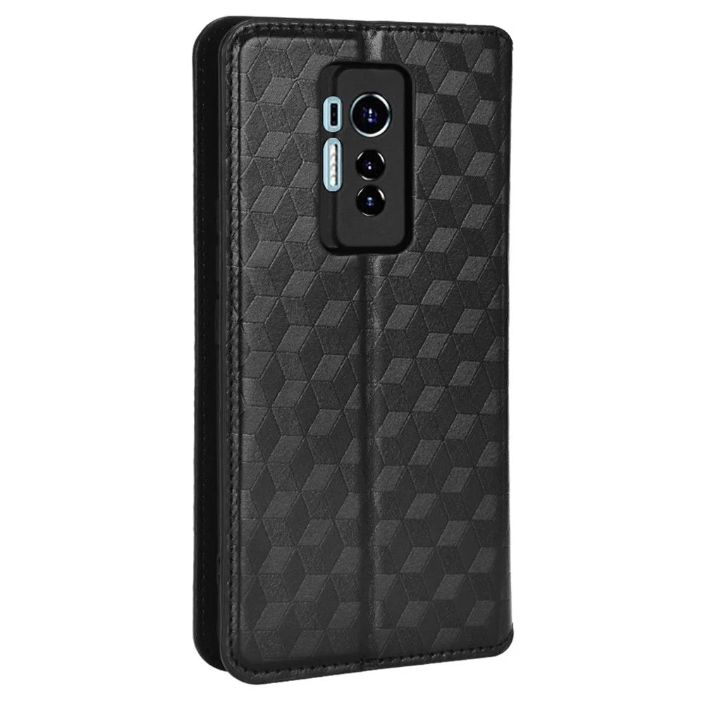 For TECNO Phantom X / AC8 Cell Phone Case Wallet Supporting Stand Imprinted Pattern PU Leather + TPU Phone Covering - Black - 3