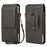 PU Leather Belt Clip Pouch Belt Loop Purse Waist Bag Dual Phone Slots + Card Slots for Phone Size Between 6.7-6.9 Inches - 1