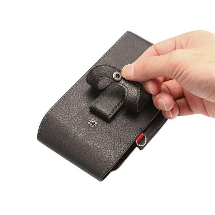 PU Leather Belt Clip Pouch Belt Loop Purse Waist Bag Dual Phone Slots + Card Slots for Phone Size Between 6.7-6.9 Inches - 7