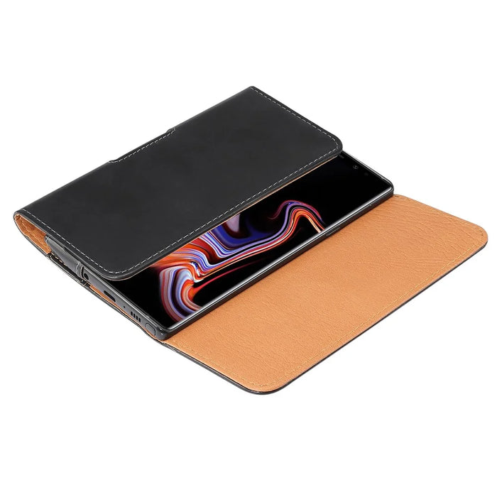 Glossy PU Leather Phone Pouch Belt Clip Case Belt Loop Waist Purse for Phone Size Between 6.7-6.9 Inches - 4