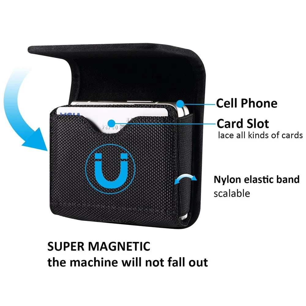 For Huawei Pura X / P50 Pocket / Pocket S / Samsung Galaxy Z Flip8 /  Z Flip7 5G / Z Flip3 5G / Z Flip 5G / Z Flip Oxford Cloth Folding Phone Bag Waist Belt Clip Cell Phone Case - 5