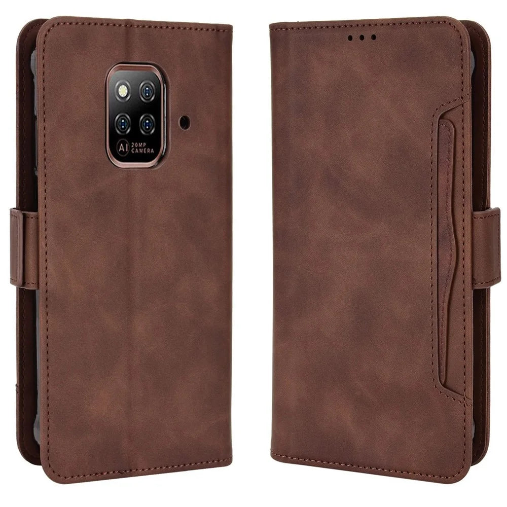 For Ulefone Power Armor 14 4G/14 Pro 4G Multi-Card Holder Slots Wallet Phone Case PU Leather Stand Magnetic Flip Protective Cover - Brown - 1