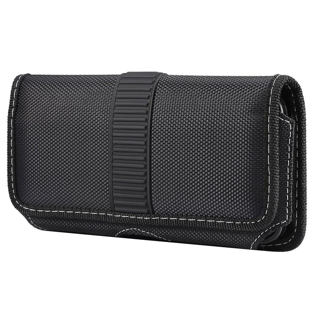 Universal Phone Case for 6.7 - 6.9 inch Phones, Oxford Cloth Waist Holster Bag Belt Clip Protective Cover - 1