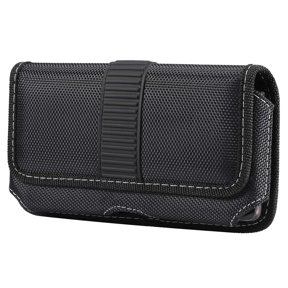 6.5 inch Phones Case Universal Oxford Cloth Waist Holster Belt Clip Bag Horizontal Pouch - 1
