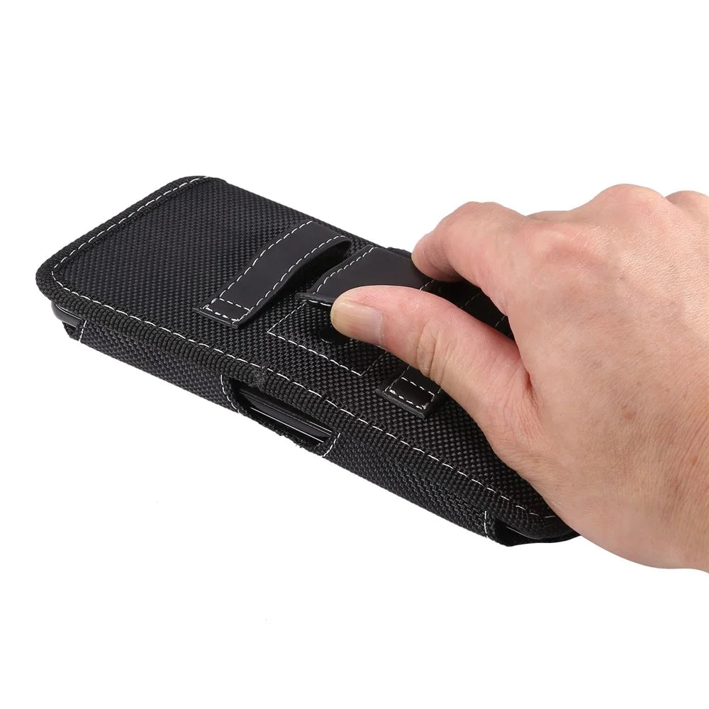 6.5 inch Phones Case Universal Oxford Cloth Waist Holster Belt Clip Bag Horizontal Pouch - 6