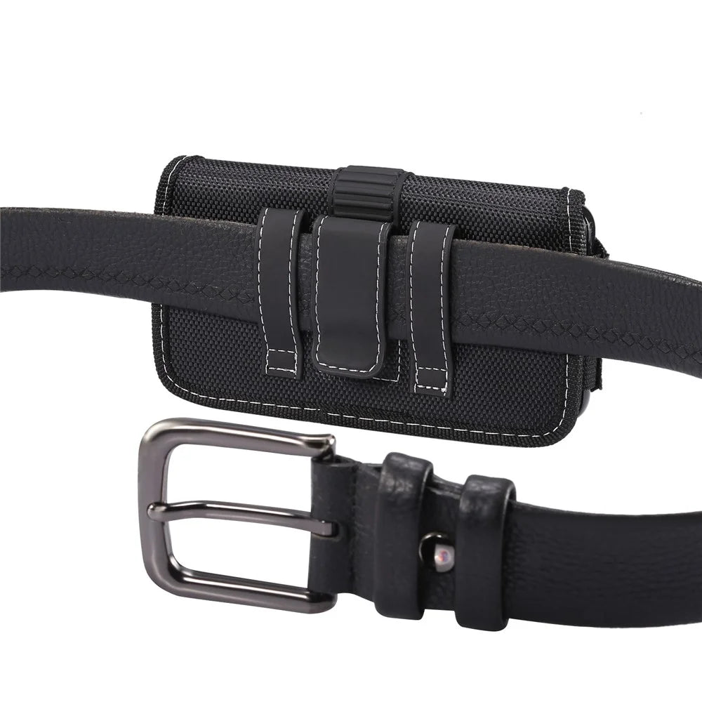 5.8 - 6.1 inch Phones Oxford Cloth Holster Case Horizontal Style Waist Belt Clip Phone Bag Pouch - 5