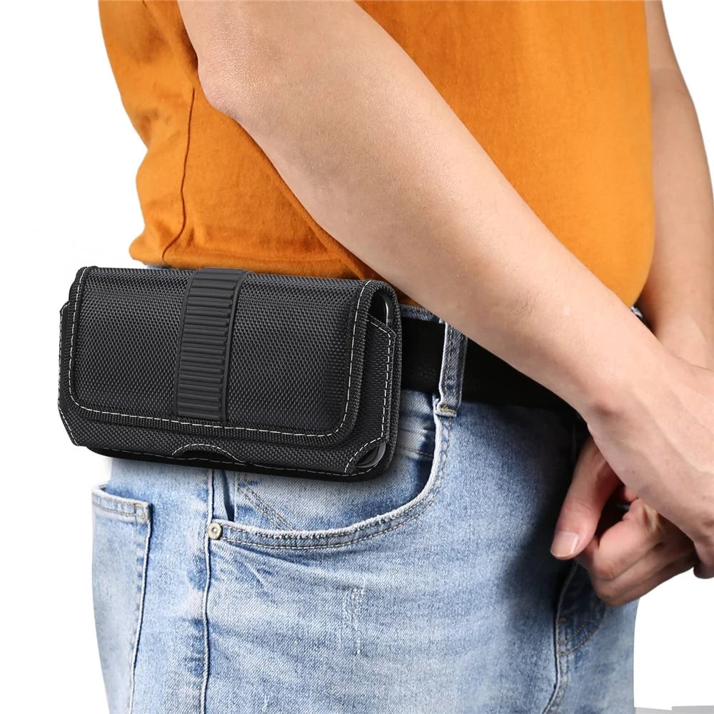 5.8 - 6.1 inch Phones Oxford Cloth Holster Case Horizontal Style Waist Belt Clip Phone Bag Pouch - 7