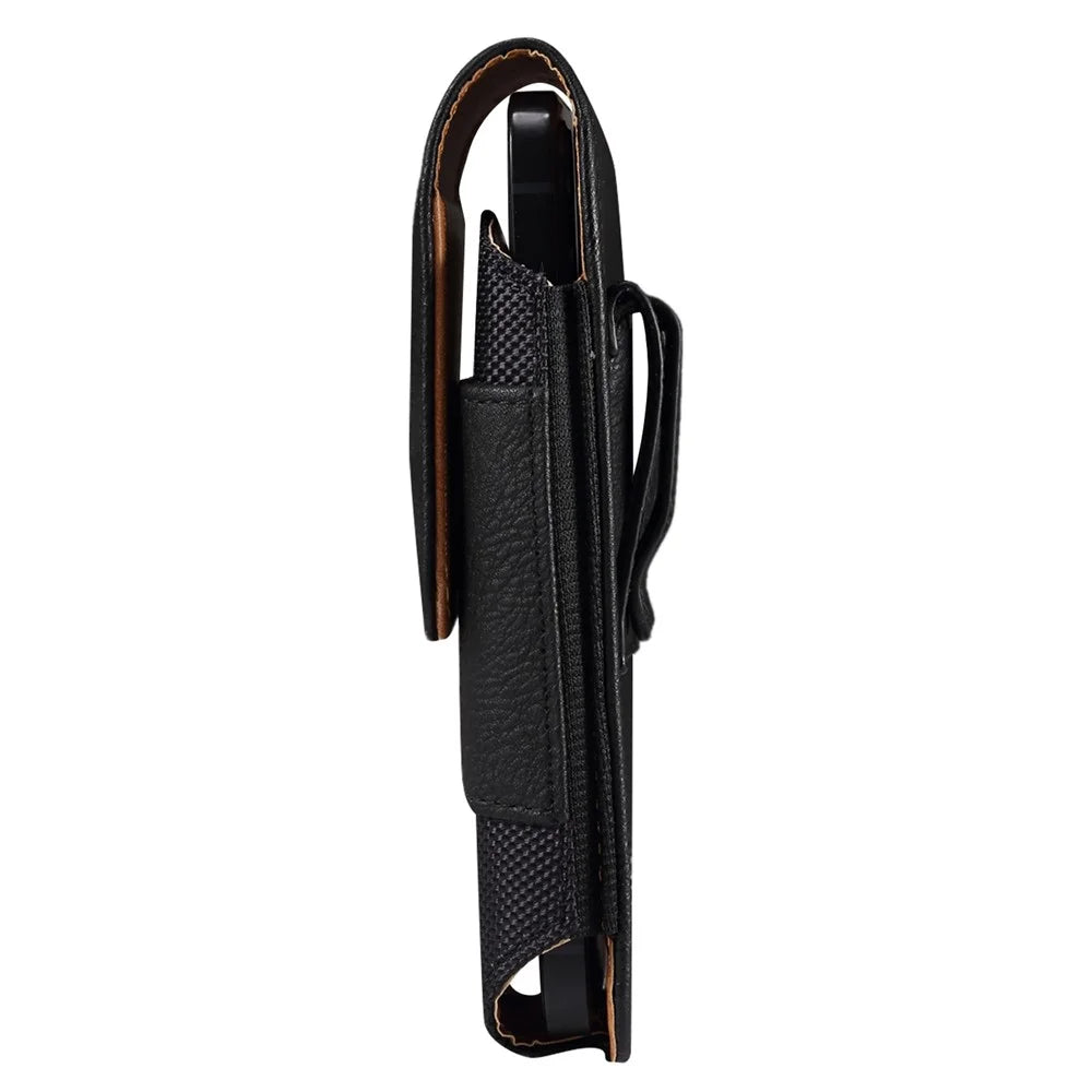 For iPhone 14 Plus / 14 Pro Max / 13 Pro Max / Samsung Galaxy S22 Ultra / S21 Ultra 5G Universal 6.7 / 6.9inch Smart Phone Belt Loop Back Clip Elastic Sides Waist Bag with Card Pocket - Black - 3